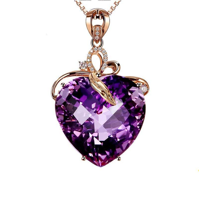 Elegant Amethyst Heart Necklace-Your Soul Place