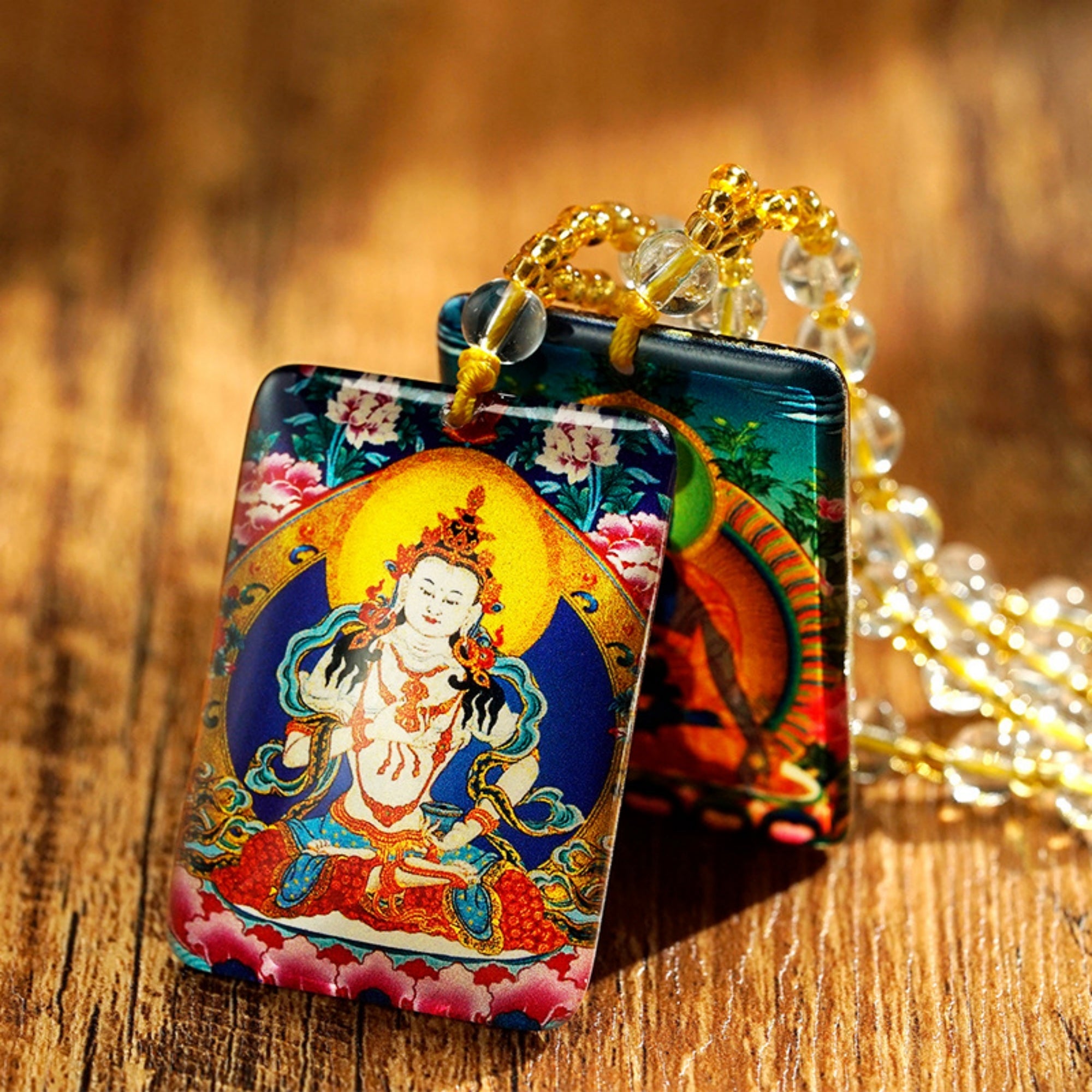 Hand-Painted Crystal Tibetan Buddha Necklace