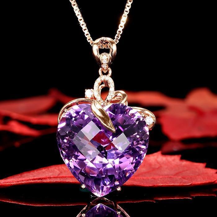 Elegant Amethyst Heart Necklace-Your Soul Place