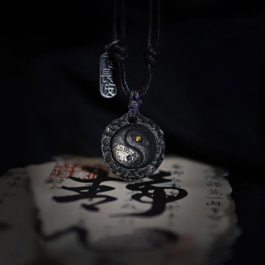Handcrafted Sterling Silver Tai Chi Pendant Necklace