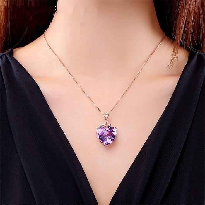 Elegant Amethyst Heart Necklace-Your Soul Place