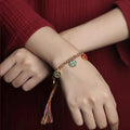 Tibetan Style Five Wealth Gods Handmade Bracelet