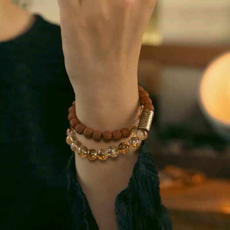 Citrin Vajra Bodhi Armband - Reichtum · Stärke · Positive Energie · Licht