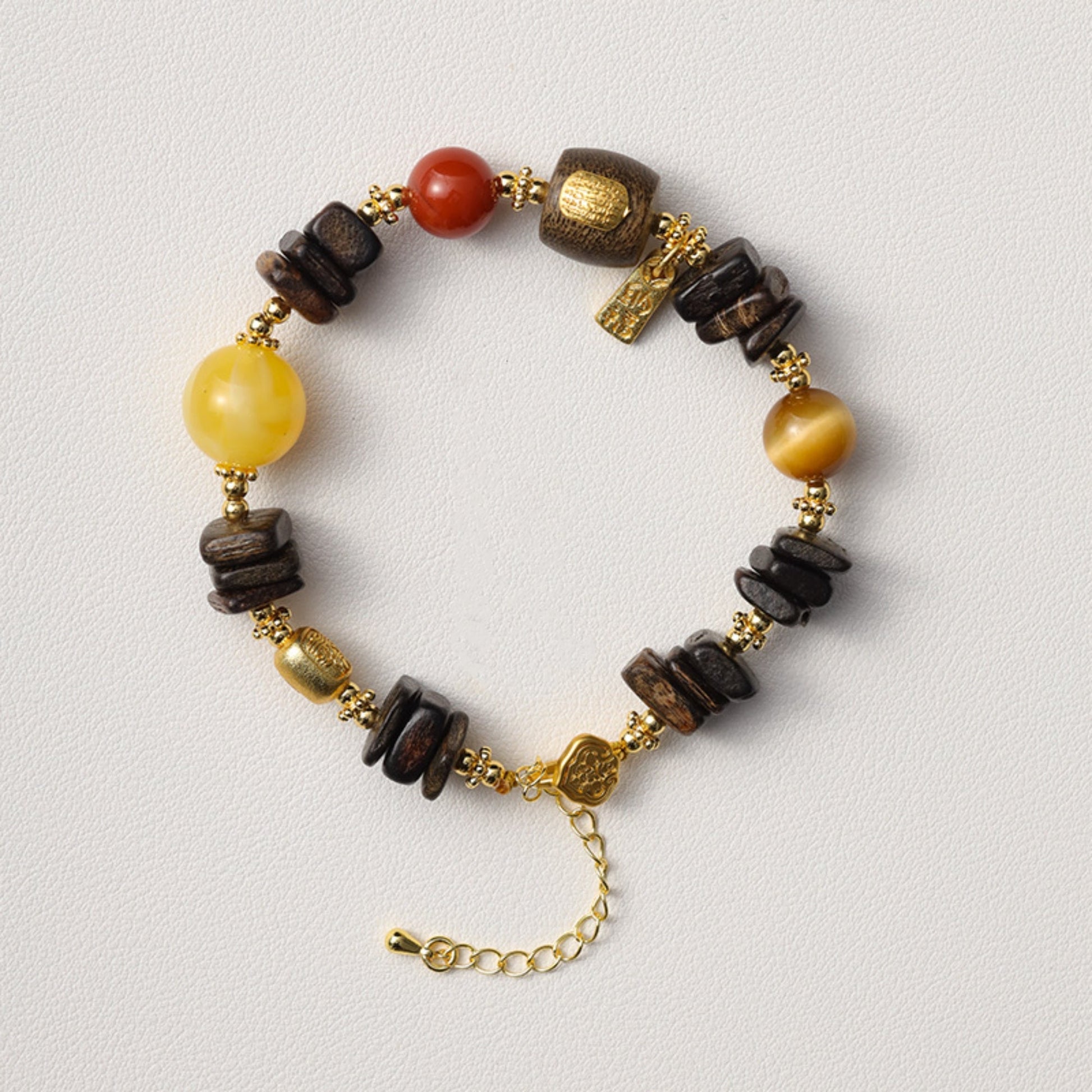 Dragon’s Breath Free-Form Agarwood & Agate Mala Bracelet
