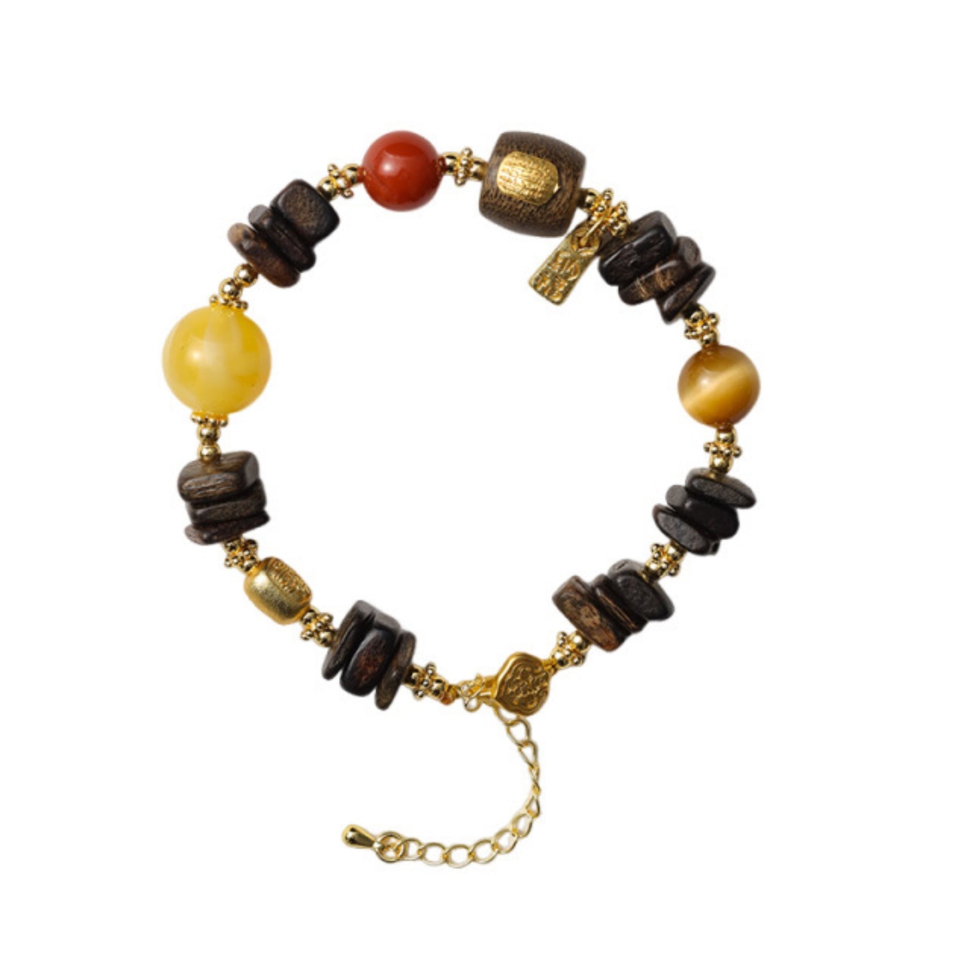 Dragon’s Breath Free-Form Agarwood & Agate Mala Bracelet