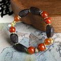Handcrafted Nanhong Agate and Aloeswood Women's Bracelet