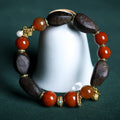 Handcrafted Nanhong Agate and Aloeswood Women's Bracelet