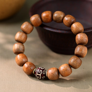 Kalimantan Agarwood & Agate Mala Bracelet