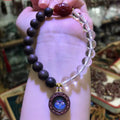 Natural Crystal and Agarwood Black Jambhala Thangka Bracelet