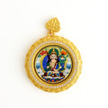Tibetan Hand-Painted Guardian Buddha Thangka Pendant Necklace