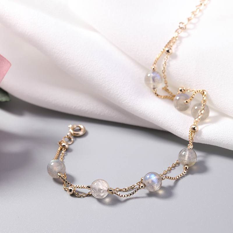 Natural Moonstone Lucky Charm Healing Bracelet-Your Soul Place