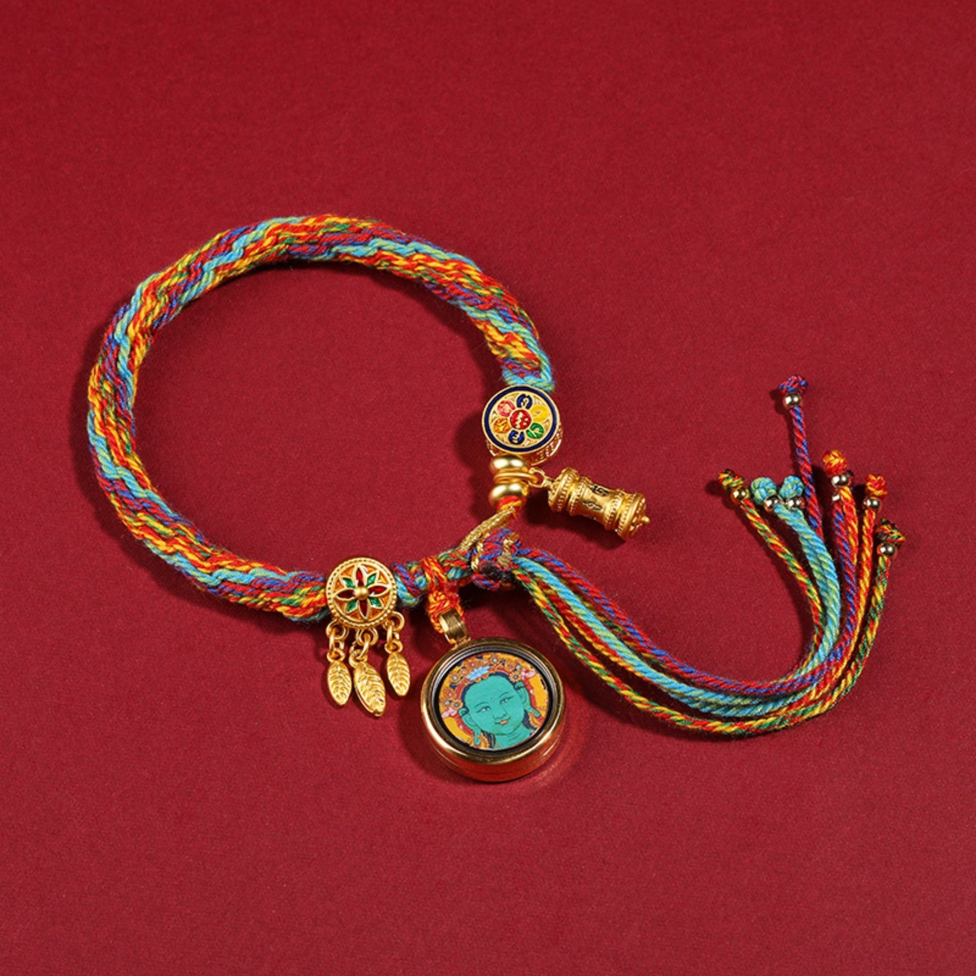 Tibetan Handwoven Thangka Protector Buddha Cotton Bracelet
