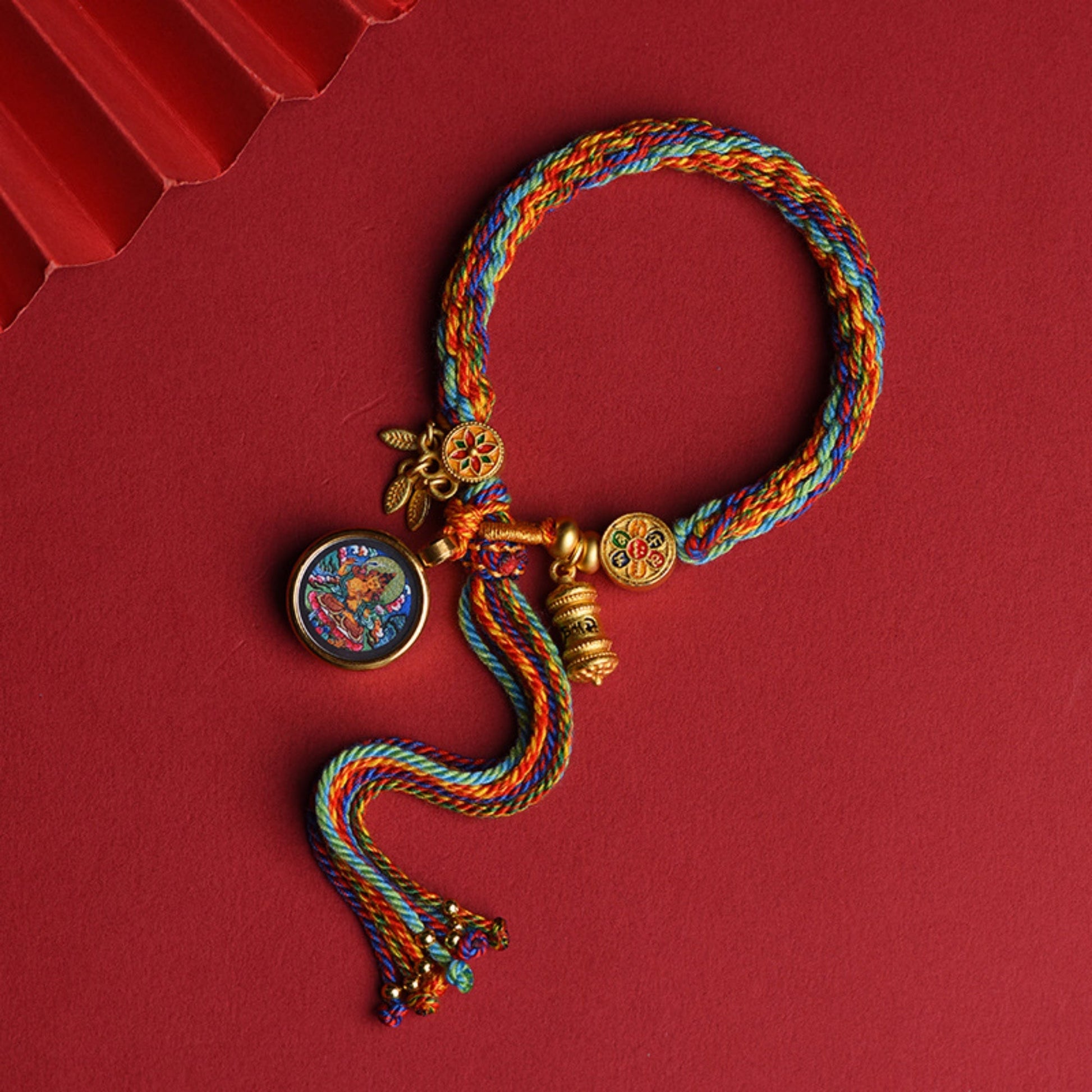 Tibetan Handwoven Thangka Protector Buddha Cotton Bracelet