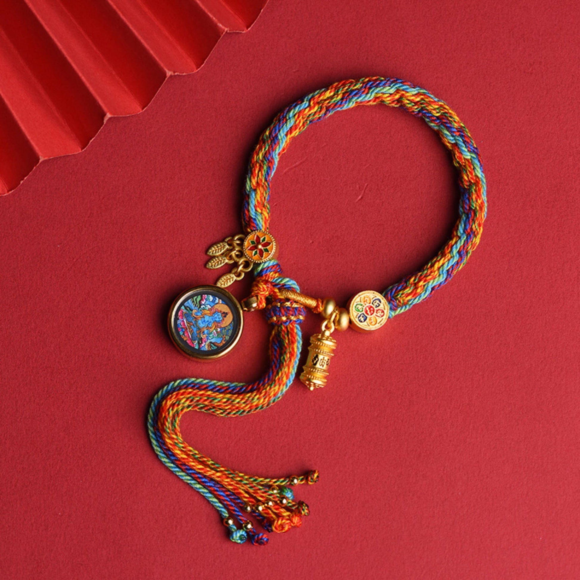 Tibetan Handwoven Thangka Protector Buddha Cotton Bracelet