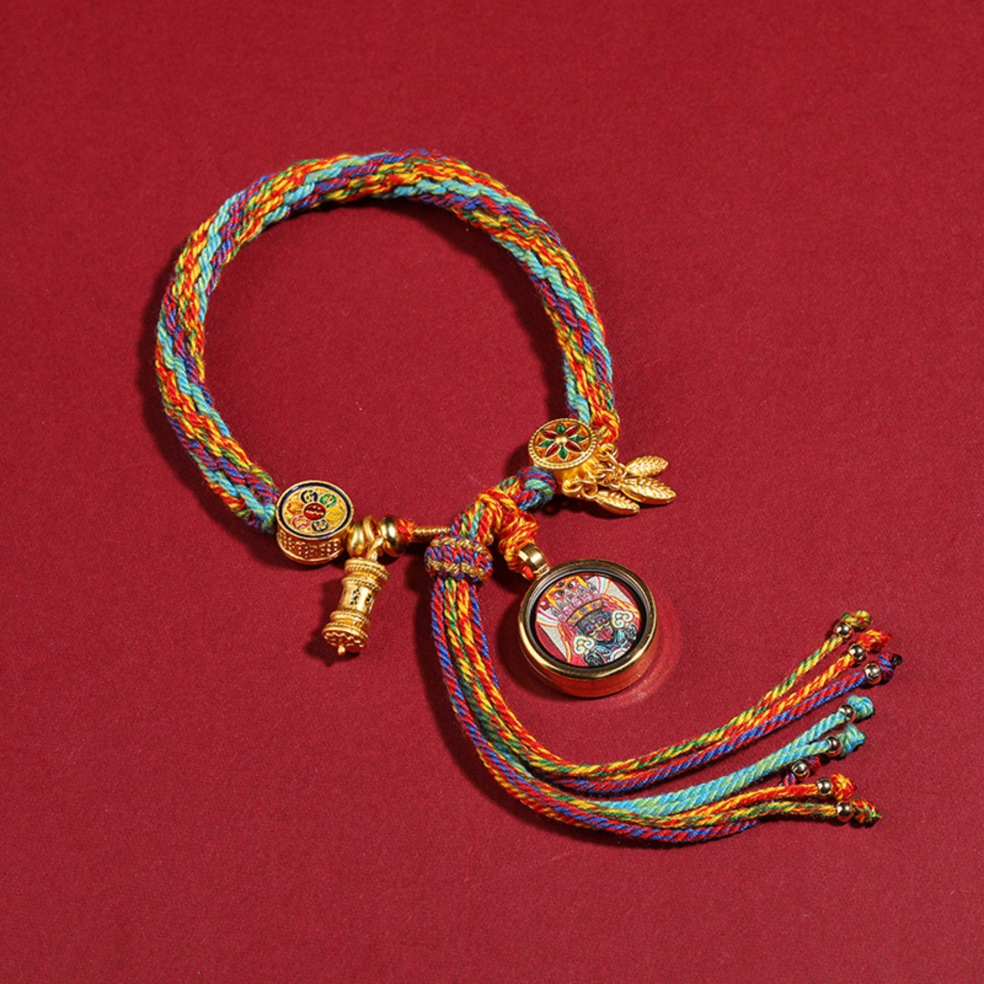 Tibetan Handwoven Thangka Protector Buddha Cotton Bracelet
