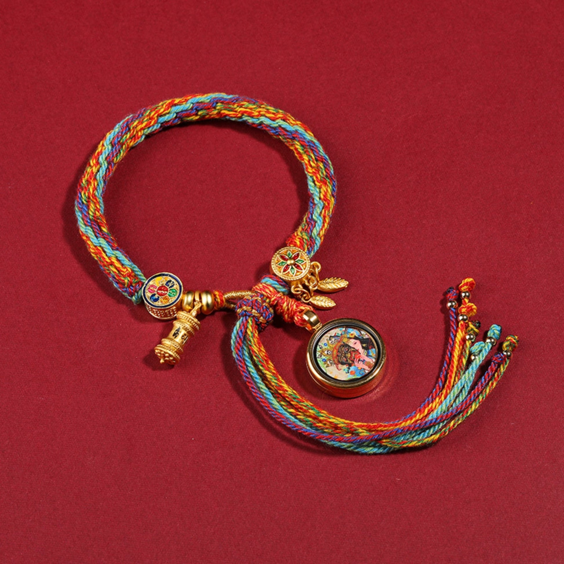 Tibetan Handwoven Thangka Protector Buddha Cotton Bracelet